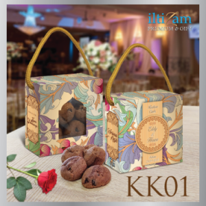 200pcs Doorgift Kahwin Biskut Cip Coklat Custom Nama : KK01