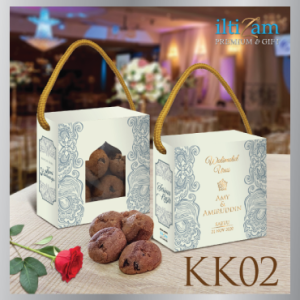 200pcs Doorgift Kahwin Biskut Cip Coklat Custom Nama : KK02