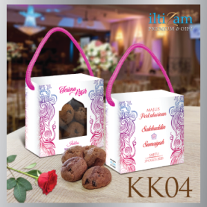 200pcs Doorgift Kahwin Biskut Cip Coklat Custom Nama : KK04