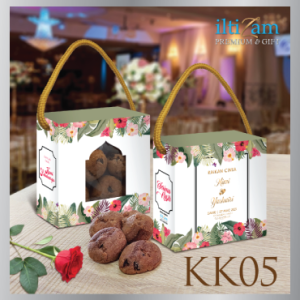 200pcs Doorgift Kahwin Biskut Cip Coklat Custom Nama : KK05