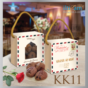200pcs Doorgift Kahwin Biskut Cip Coklat Custom Nama : KK11
