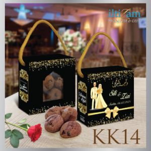 200pcs Doorgift Kahwin Biskut Cip Coklat Custom Nama : KK14